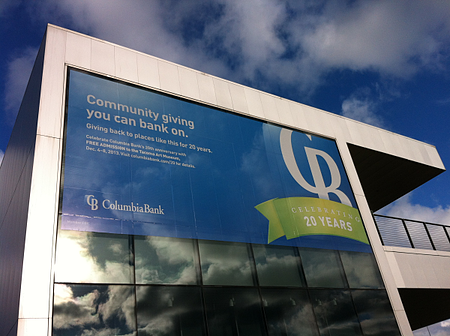 Plumb Signs vinyl for Columbia Bank at Tacoma Art Museum