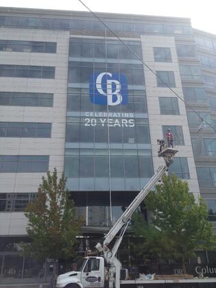 Plumb Signs crew doing install