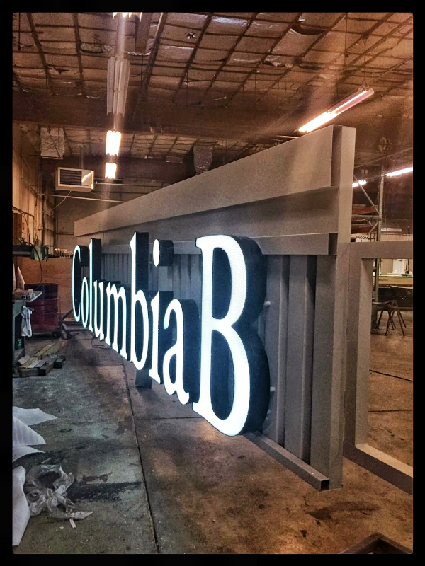 Columbia Bank on backer panel