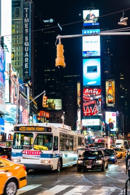business sings in time square