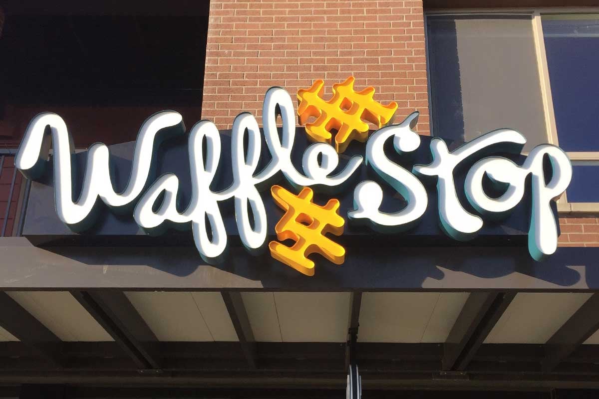 Waffle Stop Exterior Signage